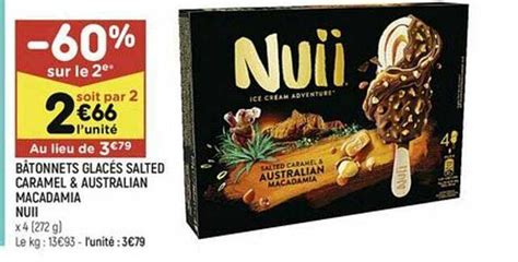 Promo Bâtonnets Glacés Salted Caramel Australian Macadamia Nuii chez