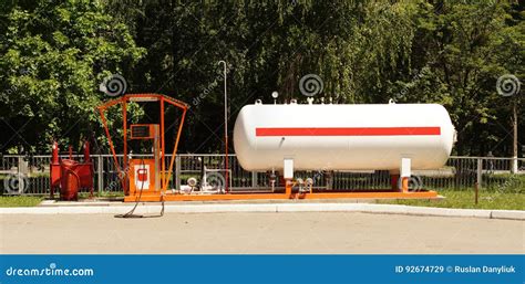 Lpg Station For Filling Liquefied Gas Into The Vehicle Tanks Li Stock