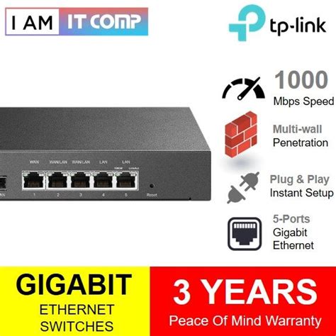 TP LINK TL ER7206 5 Ports SafeStream Gigabit Multi WAN VPN Router