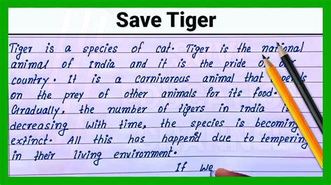 Save Tiger English Paragraph Writing English Essay On Save Tiger