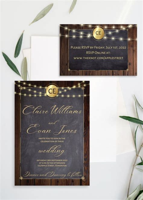 Rustic Wedding Invitation Template Rustic Wedding Template - Etsy