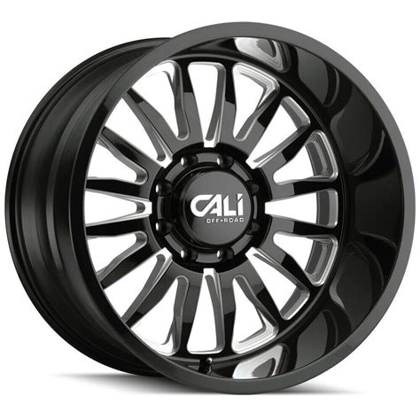 22x12 Cali Off Road 9110 Summit 8x180 51 Gloss Black Milled Wheels