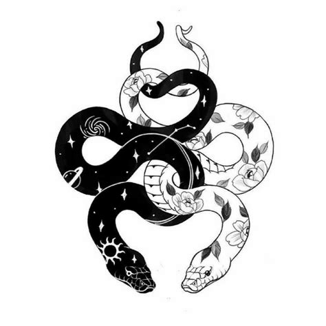 Black And White Snake Drawing