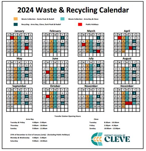 2024 Waste And Recycling Calendar District Council Of Cleve