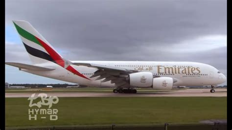 Airbus A380 Bumpy Landing Emirates Superjumbo Manchester Airport Up ...