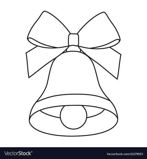 Line Art Black And White Bell Royalty Free Vector Image