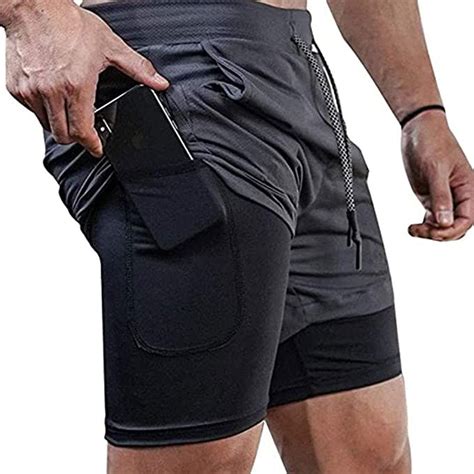 Surenow Mens Running Shorts，workout Running Shorts For Men，2 In 1