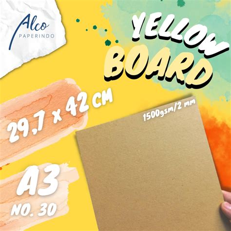 Jual Yellow Board Karton Kuning A X Cm No Tebal Gsm