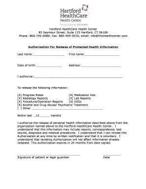 Fillable Online Phi Release Hhchealthcenter Fax Email Print