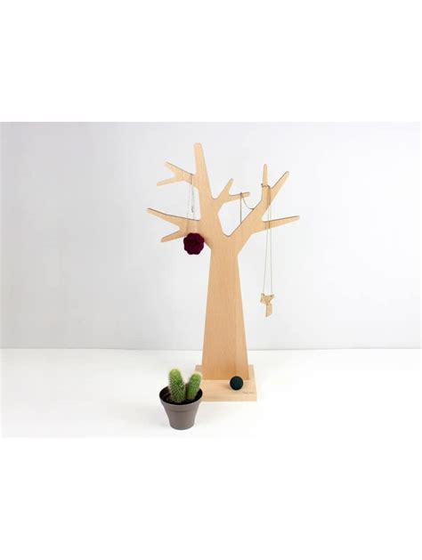 Arbre à bijoux en bois de hêtre de l Ain Reine Mère H 36 cm