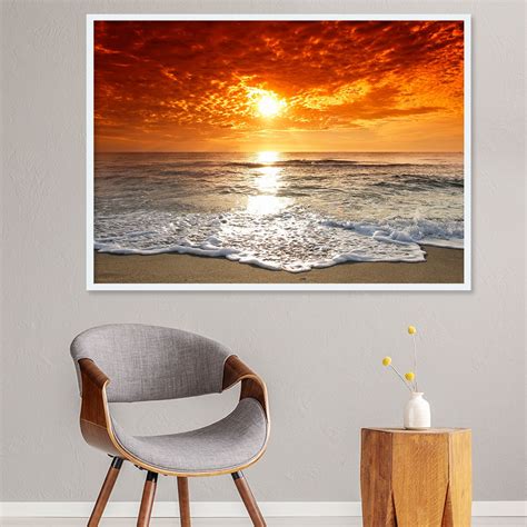 Quadro Decorativo para Sala Praia Pôr do Sol II Paisagens