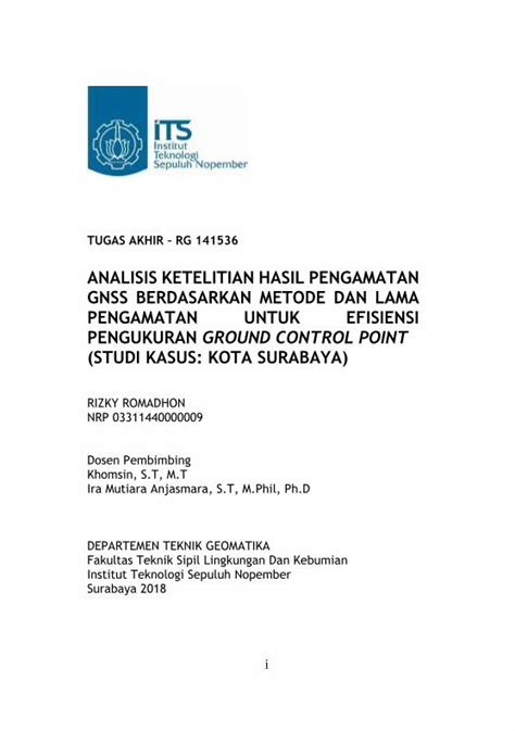 Pdf Analisis Ketelitian Hasil Pengamatan Gnss Dokumen Tips