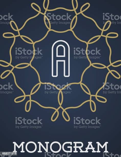 Monogram Design Template Met Letter Vector Illustratie Premium Elegant