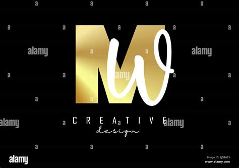 Golden Letters MW Logo With A Minimalist Design Letters M And W With