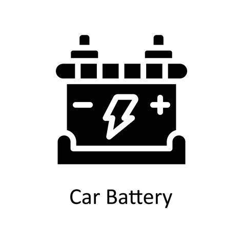 Car Battery Vector Solid Icons Simple Stock Illustration Stock