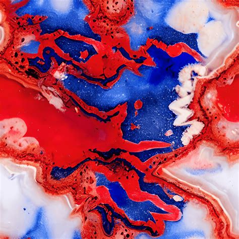 Red White And Blue Agate Background With Oil Paint Splatter Creative