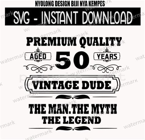 50th Birthday Svg 50 Vintage Dude Svg Dude Svg Mens Etsy