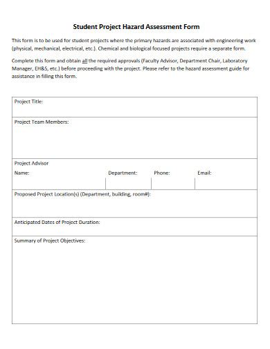 Hazard Assessment Form Examples Format How To Create Pdf