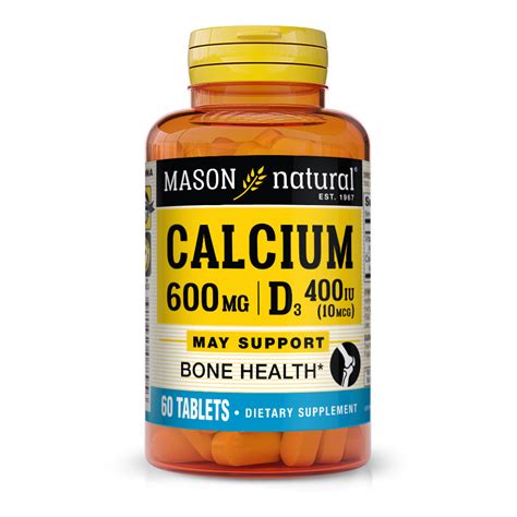 Calcium 600 Mg Plus Vitamin D 3 Mason Vitamins