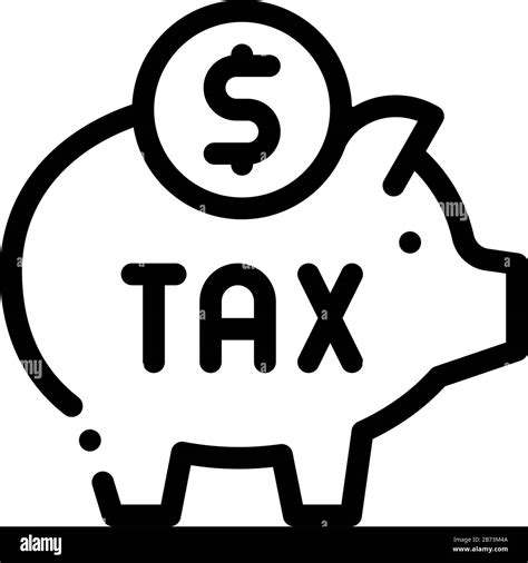 Tax Money Box Icon Vector Outline Illustration Stock Vector Image Art