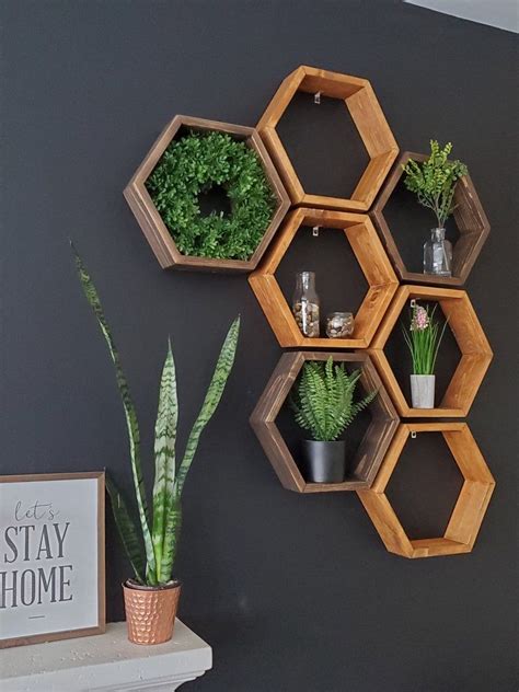 Honeycomb Shelves Hexagon Shelves Geometric Shelves Diy Honeycomb