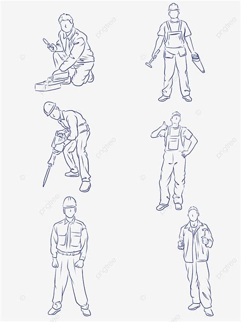 Construction Workers White Transparent, Construction Worker Vector ...