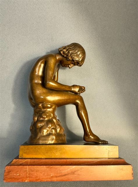 Sculpture Bronze Le Tireur D Pine Ou Spinario Antikeo