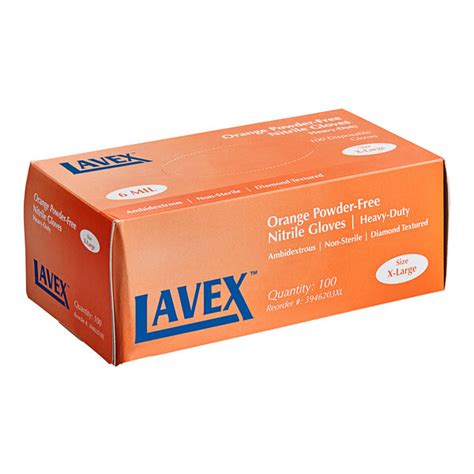 Lavex Pro Nitrile Mil Heavy Duty Powder Free Diamond Textured Gloves