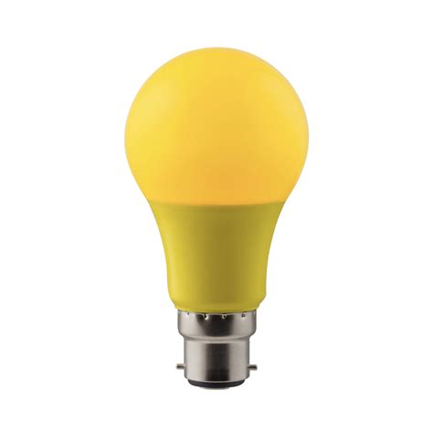 Yellow Colour 7W LED Light Bulb A60 - DIY Superstore