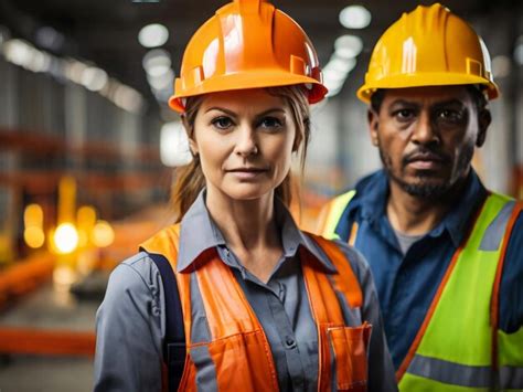 Premium Photo A Woman Wearing An Orange Hard Hat And Orange Vest