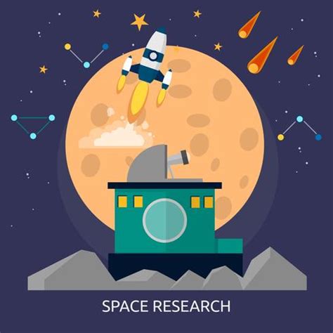 Space Research Conceptual Illustration Design Vector Art At Vecteezy