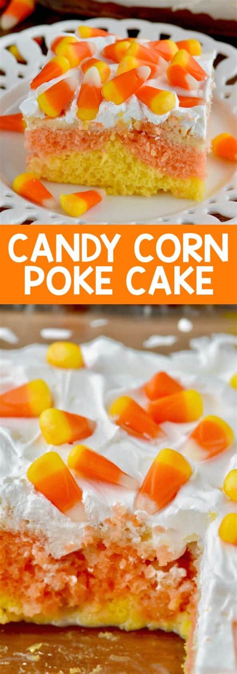 Candy Corn Poke Cake Recipe A Halloween Treat Wine And Glue