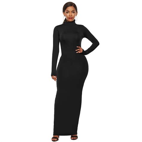 Black Turtleneck Maxi Dress