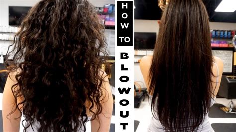 How To Blowout Frizzycurly Diy Salon Blowout Youtube