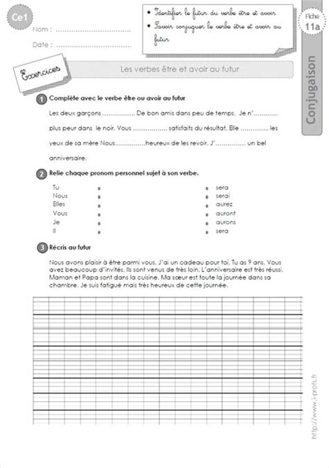 Ce Les Verbes Tre Et Avoir Au Futur Exercices