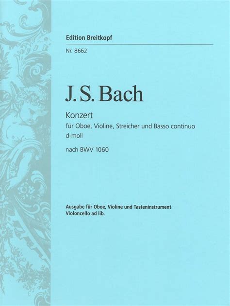 Double Concerto Bwv 1060 Hautbois Violon Piano Bach Partition