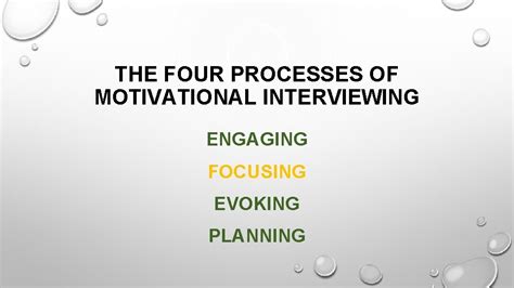 The Four Processes Of Motivational Interviewing Engaging Focusing