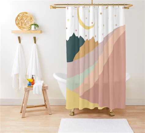 Boho Shower Curtain Modern Art Minimalist Shower Curtains Color Block