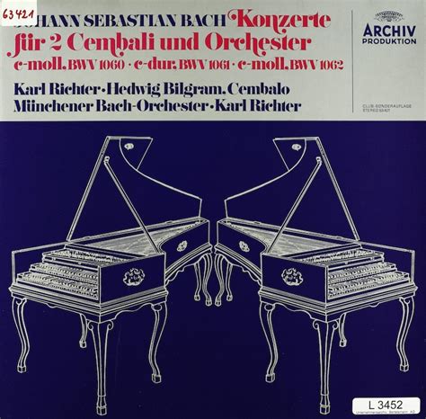 Karl Richter M Nchener Bach Orchester Hedwig Bilgram Bach Konzerte