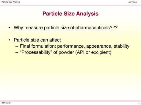 PPT - Particle Size Analysis PowerPoint Presentation, free download - ID:167060