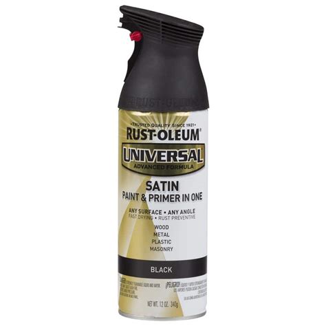 Rust Oleum Universal 12 Oz All Surface Satin Black Spray Paint And Primer In 1 6 Pack 245197