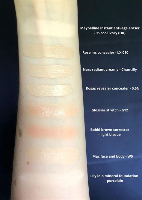 Concealer, foundation and powder swatches : r/PaleMUA