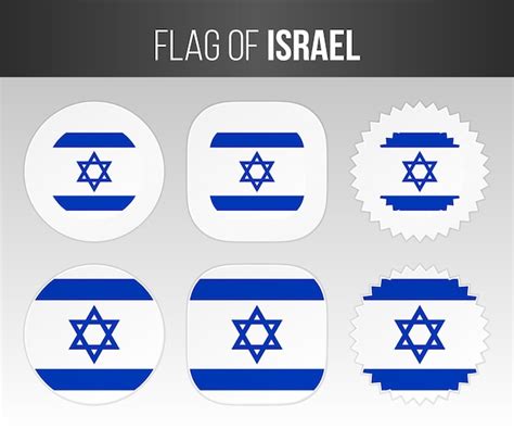 Israel Flagge Beschriftet Abzeichen Und Aufkleber Abbildung Flaggen Von