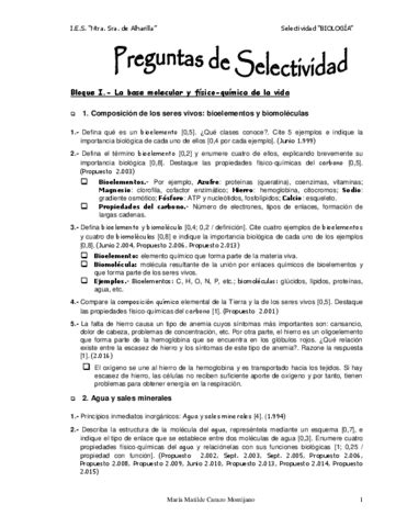 Soluciones Selectividad Biologia Pdf