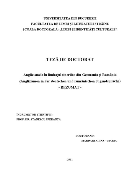 Pdf Rezumatul Tezei De Doctorat Mardari Alina Maria Pdf