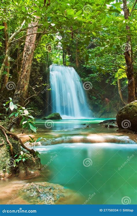 Blue stream waterfall stock photo. Image of erawan, fresh - 27750334