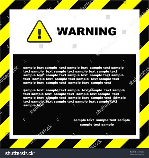 Vector Warning Banner. Vector Template. - 35200285 : Shutterstock