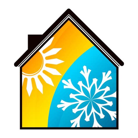 Premium Vector Snowflake Sun House Sign Design For Air Conditioner