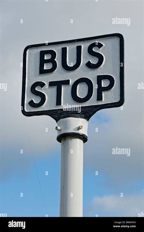 Old Metal Bus Stop Sign North Yorkshire England Uk United Kingdom Gb