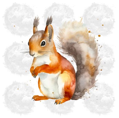 Squirrel Art, Watercolor Squirrel Clipart, Watercolor Squirrels, Squirrel Clipart, Animal Art ...